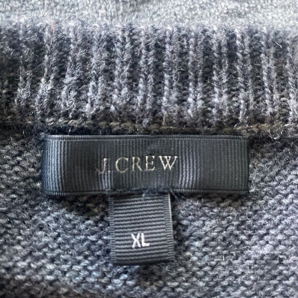 J. Crew Sweater Women's XL Gray Fair Isle Nordic Aztec Wool Mohair Crew Neck - Picture 4 of 8
